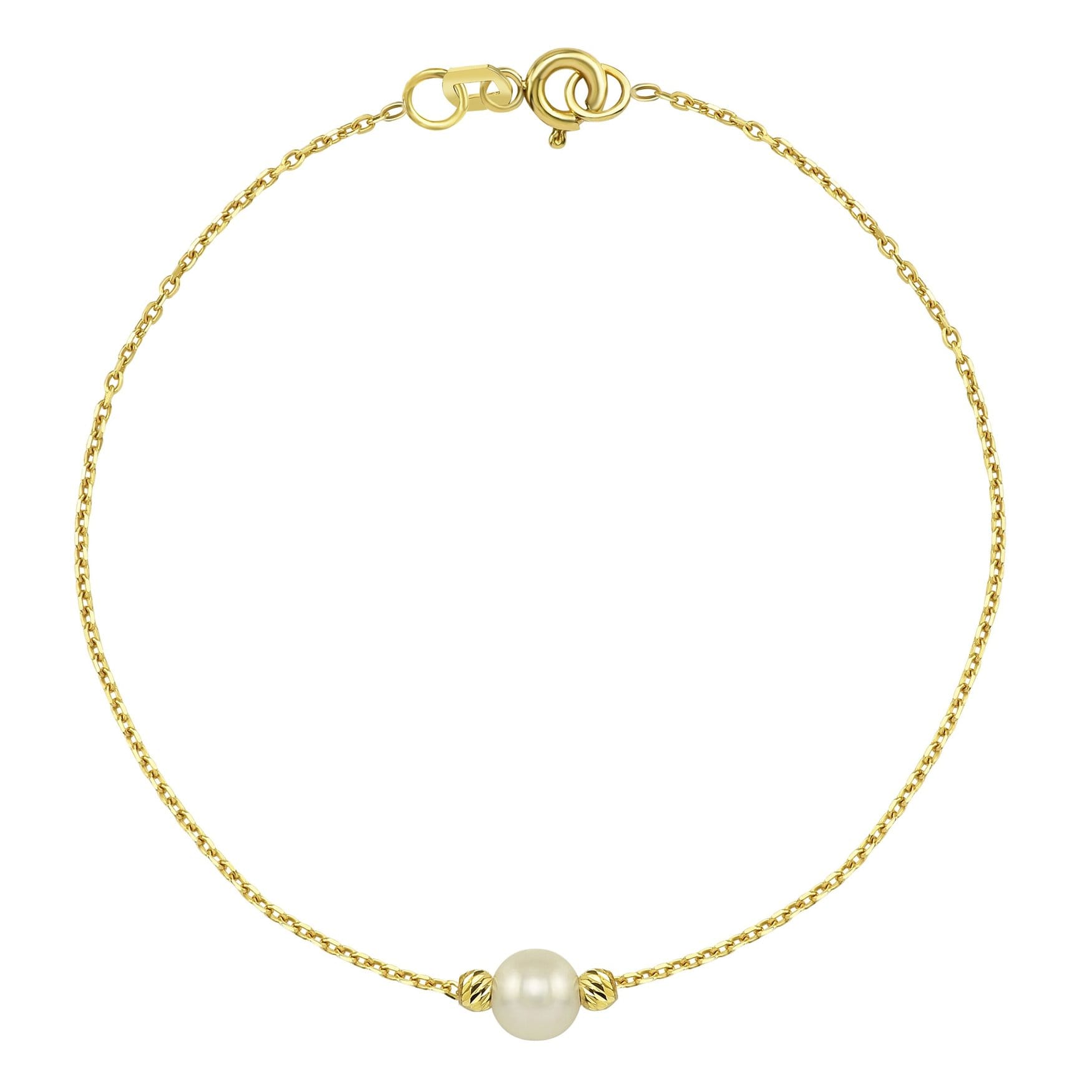 14K Solid Gold Beaded Single Pearl Bracelet , Pearl Bracelets for Women , Dainty Freshwater Pearl Bracelet Gold , Pearl Jewelry